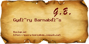 Győry Barnabás névjegykártya
